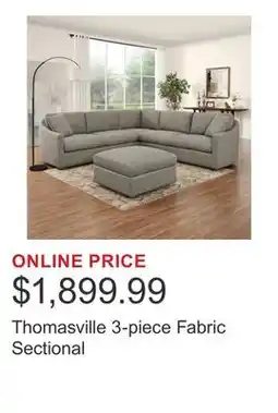 Costco Thomasville 3-piece Fabric Sectional offer