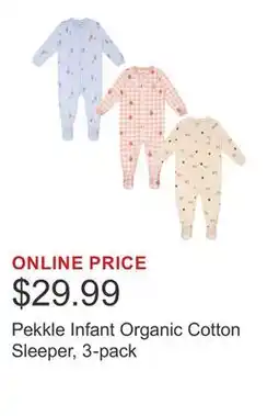 Costco Pekkle Infant Organic Cotton Sleeper, 3-pack offer