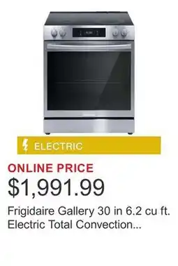 Costco Frigidaire Gallery 30 in 6.2 cu ft. Electric Total Convection 5-Burner Range with Air Fry offer
