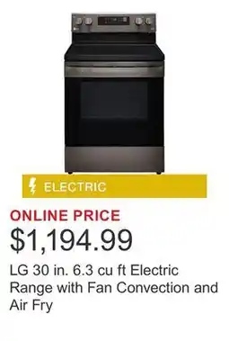 Costco LG 30 in. 6.3 cu ft Electric Range with Fan Convection and Air Fry offer