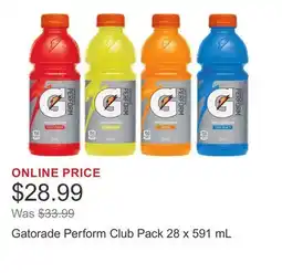 Costco Gatorade Perform Club Pack 28 x 591 mL offer