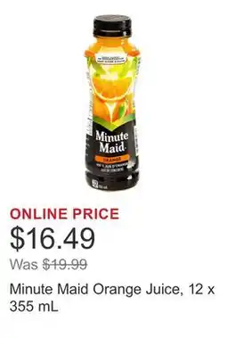 Costco Minute Maid Orange Juice, 12 x 355 mL offer