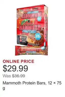 Costco Mammoth Protein Bars, 12 × 75 g offer