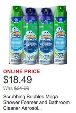 Costco Scrubbing Bubbles Mega Shower Foamer and Bathroom Cleaner Aerosol Combo 4 x 708 g offer