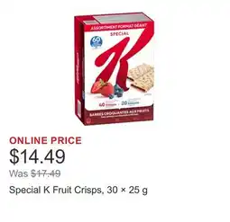 Costco Special K Fruit Crisps, 30 × 25 g offer