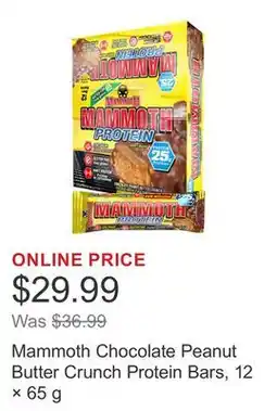 Costco Mammoth Chocolate Peanut Butter Crunch Protein Bars, 12 × 65 g offer