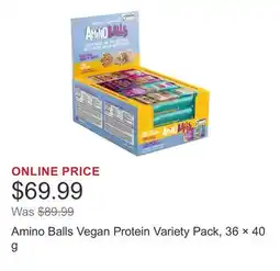 Costco Amino Balls Vegan Protein Variety Pack, 36 × 40 g offer