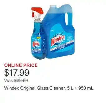 Costco Windex Original Glass Cleaner, 5 L + 950 mL offer