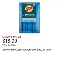 Costco Scotch Brite Zero Scratch Sponges, 24 pack offer