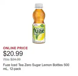 Costco Fuze Iced Tea Zero Sugar Lemon Bottles 500 mL, 12-pack offer