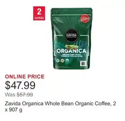 Costco Zavida Organica Whole Bean Organic Coffee, 2 x 907 g offer