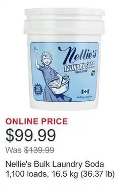 Costco Nellie's Bulk Laundry Soda 1,100 loads, 16.5 kg (36.37 lb) offer