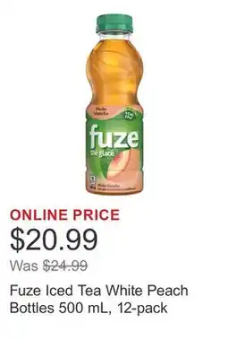 Costco Fuze Iced Tea White Peach Bottles 500 mL, 12-pack offer