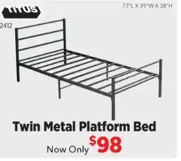 Surplus Furniture Twin Metal Platform Bed Now Only offer