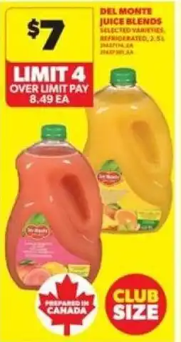 Real Canadian Superstore Del monte juice blends offer