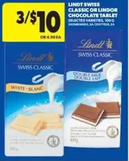 Real Canadian Superstore Lindt swiss classic or lindor chocolate tablet offer