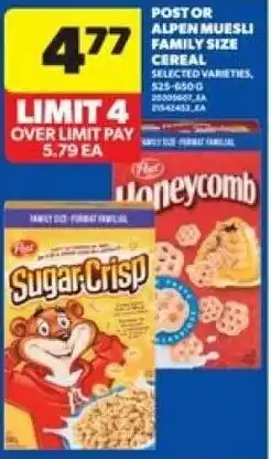 Real Canadian Superstore Postor alpen muesli family size cereal offer