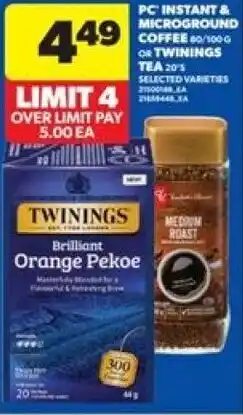Real Canadian Superstore PC instant & microground coffee or twinings tea offer