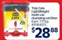 Walmart Tidy Cats LightWeight multi-cat clumping cat litter offer