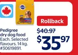 Walmart Pedigree dry dog food offer