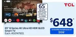 Walmart TCL 65 Q Series 4K Ultra HD HDR QLED Smart TV offer