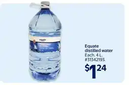 Walmart Equate distilled water offer