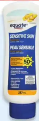 Walmart Equate Sensitive Skin SPF 50+ sunscreen lotion or spray offer