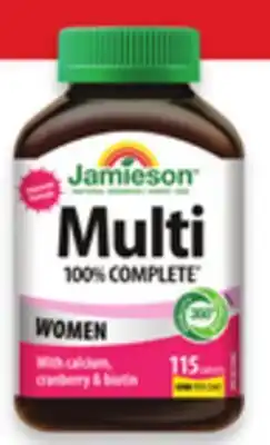 Walmart Jamieson 100% Complete Multivitamin Women 15s offer
