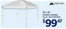 Walmart 10' x 10' Instant Canopy offer
