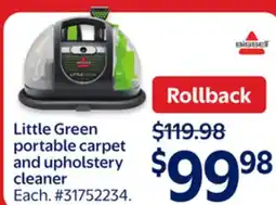Walmart Little Green portable carpet and upholstery cleaner offer