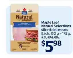 Walmart Maple Leaf Natural Selections sliced deli meats offer