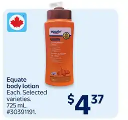 Walmart Equate body lotion offer