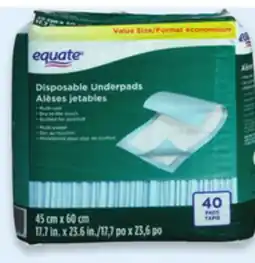 Walmart equate underpads offer