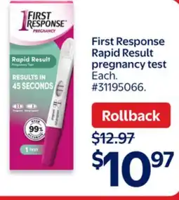 Walmart First Response Rapid Result pregnancy test offer