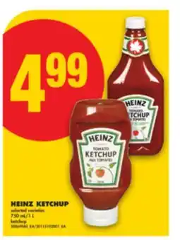 No Frills HEINZ KETCHUP, 750 ML/1 L offer