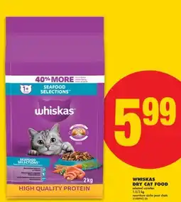 No Frills WHISKAS DRY CAT FOOD, 1.5/2 kg offer