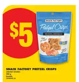 No Frills SNACK FACTORY PRETZEL CRISPS, 200 g offer