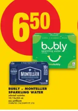No Frills BUBLY or MONTELLiER SPARKLING WATER, 10/12x355 mL offer