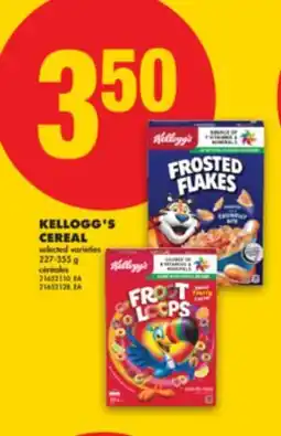 No Frills KELLOGG'S CEREAL, 227-355 g offer