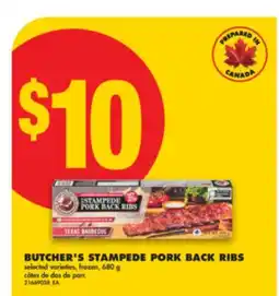 No Frills BUTCHER'S STAMPEDE PORK BACK RIBS, 680 g offer