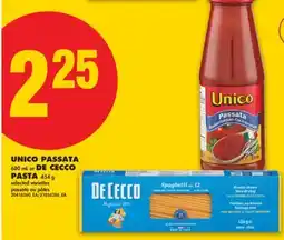 No Frills UNICO PASSATA, 680 mL or DE CECCO PASTA, 454 g offer