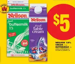 No Frills NEILSON 18% CREAM, 1 L or BUTTERMILK, 2 L offer