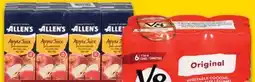 No Frills V8 VEGETABLE COCKTAIL 6x156 mL or ALLEN'S DRINK BOXES, 8x200 mL offer