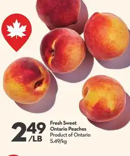 Longo's Fresh Sweet Ontario Peaches offer