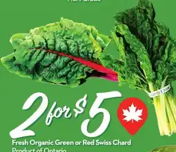 Longo's Fresh Organic Green or Red Swiss Chard offer
