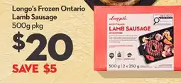 Longo's Frozen Ontario Lamb Sausage offer