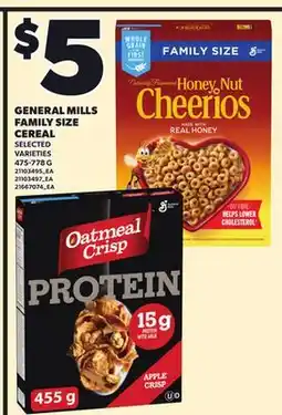 Loblaws GENERAL MILLS FAMILY SIZE CEREAL, 475-778 G offer