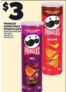 Loblaws PRINGLES SUPER STACK POTATO CHIPS, 102-156 G offer