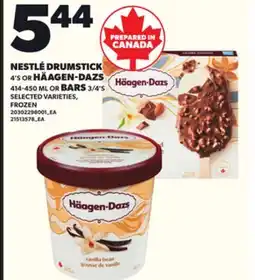 Loblaws NESTLÉ DRUMSTICK, 4'S OR HÄÄGEN-DAZS, 414-450 ML OR BARS, 3/4'S offer