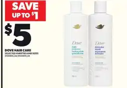 Loblaws DOVE HAIR CARE offer